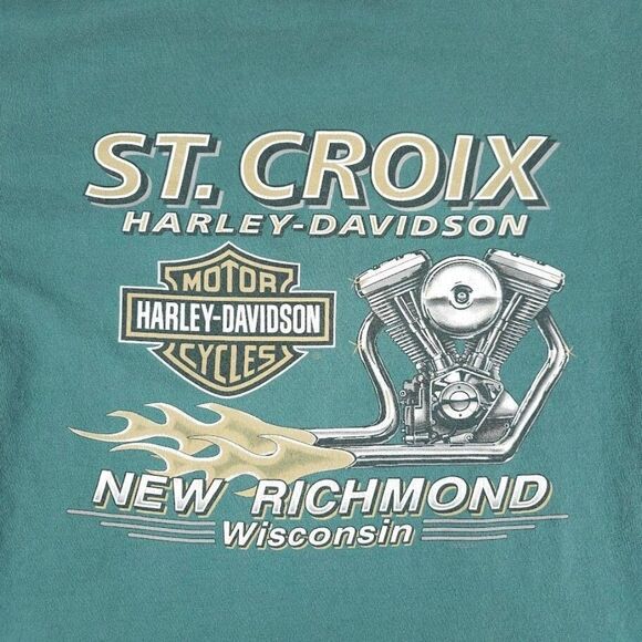 Vintage Harley Davidson T Shirt Mens Size Medium Y2K St Croix New Richmond - Picture 4 of 6